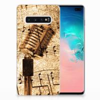 Samsung Galaxy S10 Plus | Siliconen hoesje | met foto Bladmuziek