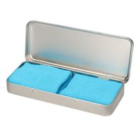 2x stuks turquoise sport zweetbandjes in metalen opslag/bewaar doosje