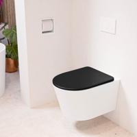 Wandcloset Mondiaz Lavie | Zonder spoelrand | Incl.Toiletzitting-Urban | Keramiek | Talc (wit mat)