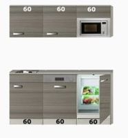 Kitchenette 180cm incl inbouw koelkast en combi magnetron en vaatwasser RAI-3030 - thumbnail