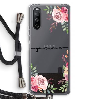 Rozen: Sony Sony Xperia 10 III Transparant Hoesje met koord