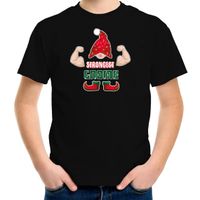 Bellatio Decorations kerst t-shirt voor jongens - Sterkste Gnoom - zwart - Kerst kabouter XL (164-176)  -