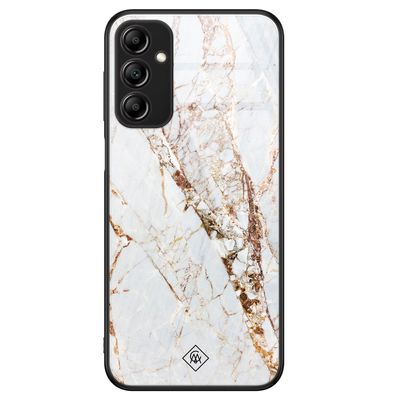 Samsung Galaxy A14 glazen hardcase - Marmer goud