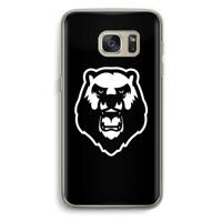 Angry Bear (black): Samsung Galaxy S7 Transparant Hoesje - thumbnail
