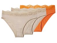 esmara 3 Dames onderbroeken (oranje/beige, XL (48/50))
