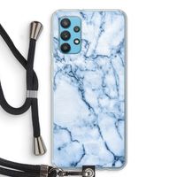 Blauw marmer: Samsung Galaxy A32 4G Transparant Hoesje met koord