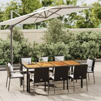9-delige Tuinset poly rattan zwart
