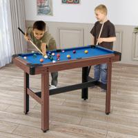 Biljarttafel 122 cm Houten Biljarttafel met Volledige Set Ballen 2 Keuen 2 Krijtjes Driehoek Borstel voor Familiespeelkamer Bar Blauw