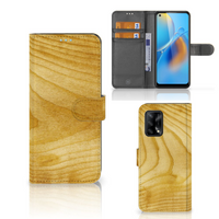 OPPO A74 4G Book Style Case Licht Hout