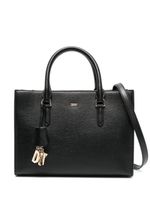 DKNY sac cabas en cuir à pendentif logo - Noir