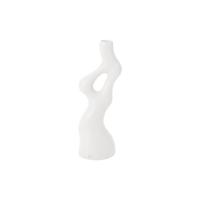 present time - Vase Organic Swirls polyresin white