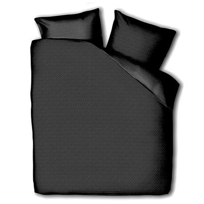 Dekbedovertrek Embossed Squares - Tweepersoons (200x200 cm) - Zwart Microvezel - Dessin: Patroon - Zydante - Dekbed-Discounter.nl