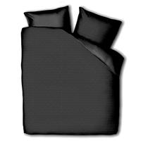 Dekbedovertrek Embossed Squares - Eenpersoons (140x200 cm) - Zwart Microvezel - Dessin: Patroon - Zydante - Dekbed-Discounter.nl