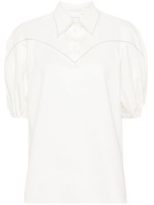 Chloé blouse Oberteil à motif en jacquard - Blanc