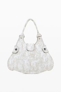 Middelgrote gevlochten leren tas - BROWN - U