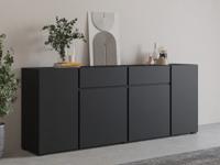 Dressoir ASYMI 4 deuren 2 lades zwart