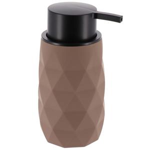 Zeeppompje/dispenser Diamond - bruin - kunststof - 6 x 15 cm