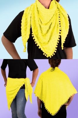 Driehoek sjaal Bubble Neon geel