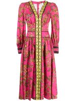 Marchesa Rosa robe mi-longue Tiggy à imprimé cachemire - Rose