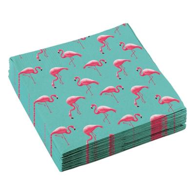 Flamingo servetten - 20x - 33 x 33 cm - feestservetten - tropisch