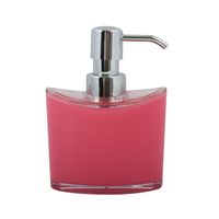 Zeeppompje/zeepdispenser Aveiro - PS kunststof - fuchsia roze/zilver - 11 x 14 cm - 260 ml