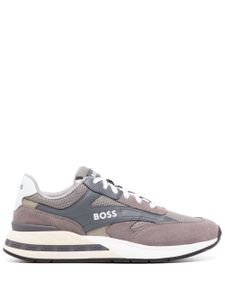 BOSS baskets à empiècements - Gris