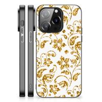 iPhone 14 Pro Bloemen Hoesje Gouden Bloemen
