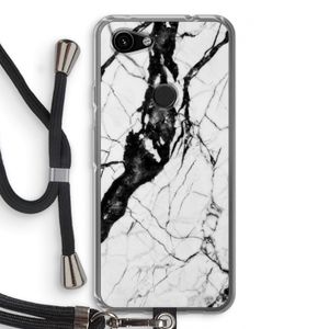 Witte marmer 2: Pixel 3a Transparant Hoesje met koord