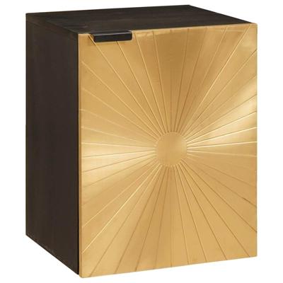 Badkamer Kast Zwart en Goud 38 x 33 x 48 cm massief mangohout