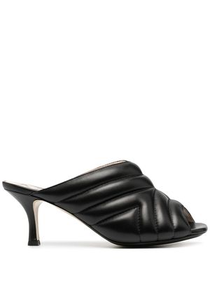 Nº21 mules matelassées à talon mi-haut - Noir