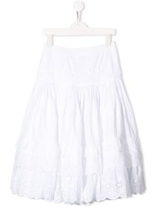 Dolce & Gabbana Kids jupe à empiècements brodés - Blanc