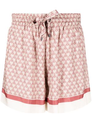 Brunello Cucinelli short en soie à imprimé géométrique - Rouge