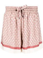 Brunello Cucinelli short en soie à imprimé géométrique - Rouge