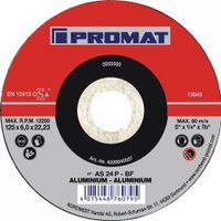 Promat Afbraamschijf | D125xS6mm | gebogen aluminium | gat 22,23 mm - 4000840057 4000840057