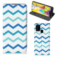 Samsung Galaxy M31 | Hoesje met Magneet | Zigzag Blauw