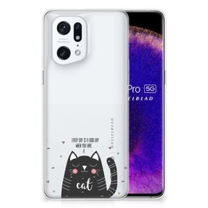 OPPO Find X5 Pro Telefoonhoesje met Naam Cat Good Day