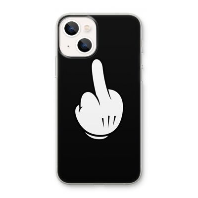 Middle finger black: iPhone 13 mini Transparant Hoesje
