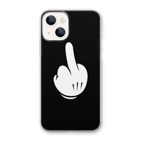 Middle finger black: iPhone 13 mini Transparant Hoesje Middle finger black: iPhone 13 mini Transparant Hoesje