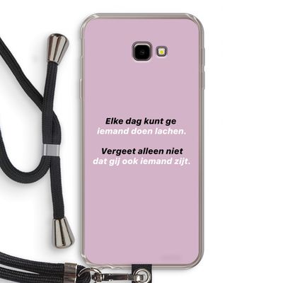 gij zijt ook iemand: Samsung Galaxy J4 Plus Transparant Hoesje met koord