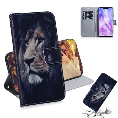 Leeuw patroon gekleurde tekening horizontale Flip lederen case voor Huawei Nova 3 met houder & card slots & portemonnee