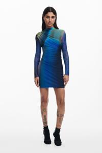 Gedrapeerde tule jurk - BLUE - L