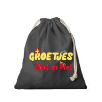 Bellatio Decorations Cadeauzakje Sinterklaas - groetjes Sint en Piet strooizak - pakjesavond - 25x30