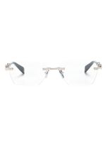 Balmain Eyewear lunettes de vue rectangulaires à logo gravé - Bleu - thumbnail