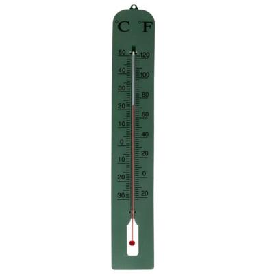 Gerimport Thermometer - kunststof - 39 x 6 cm - groen - tot 50 graden Celsius