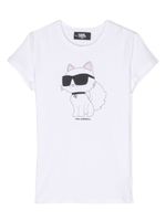 Karl Lagerfeld Kids t-shirt Choupette en coton - Blanc