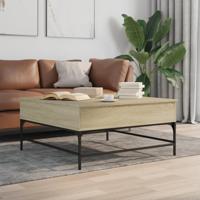 Salontafel 95x95x45 cm bewerkt hout en metaal sonoma eikenkleur