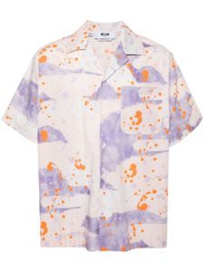 MSGM t-shirt en coton à effet taches de peinture - Rose