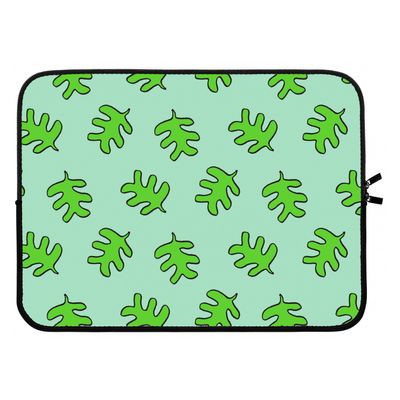 Groene blaadjes: Laptop sleeve 15 inch