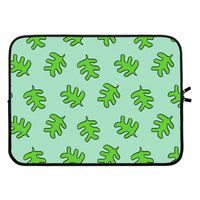 Groene blaadjes: Laptop sleeve 15 inch