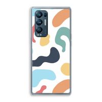 Memphis Shapes Blue: Oppo Find X3 Neo Transparant Hoesje